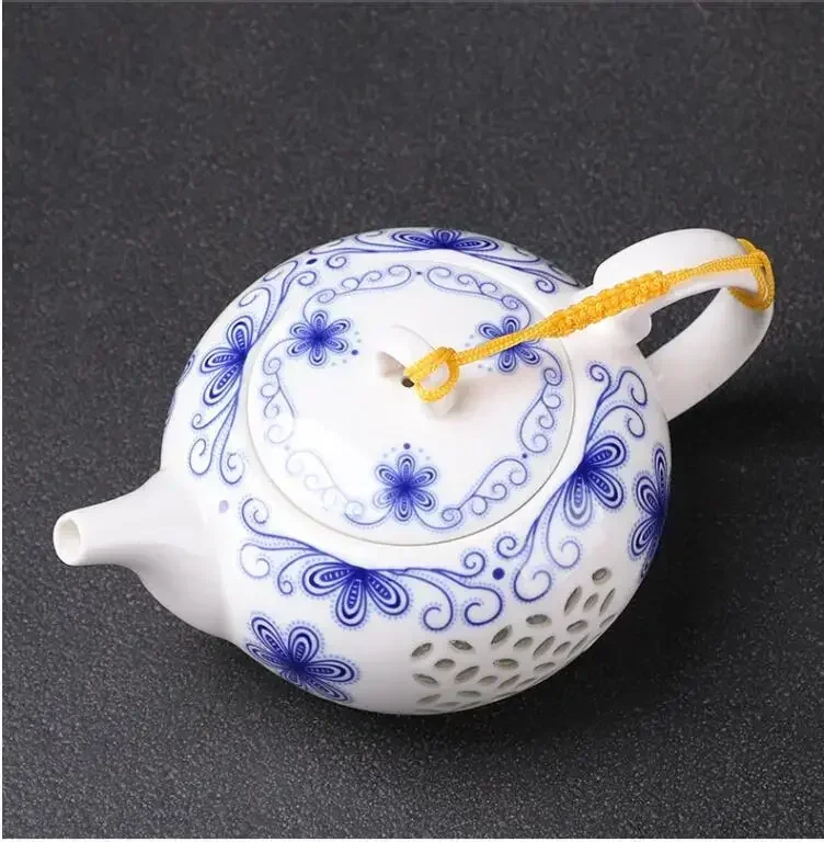 180ml Exquisite Hollow Out Ceramics Teapot Household Filter Tea Pot Handmade Tea Set Accessories White Porcelain Tea Maker