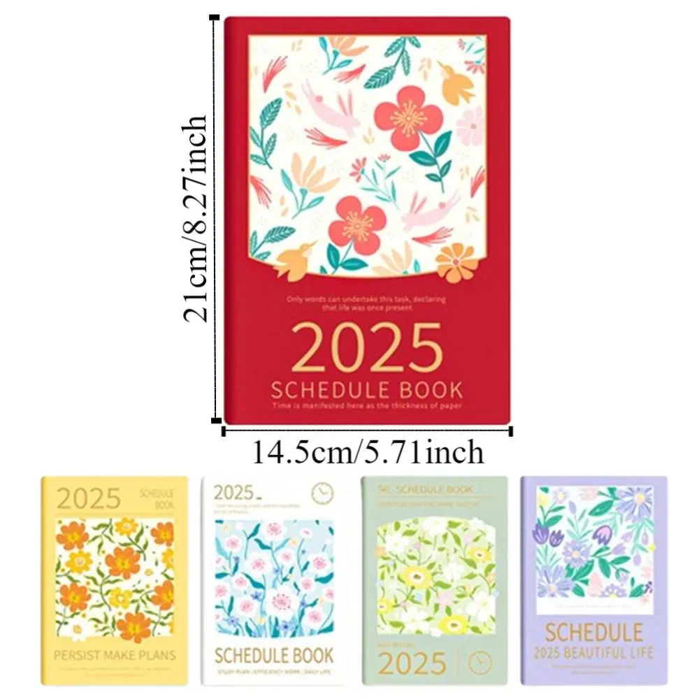 Cuaderno planificador A5 2025, pintura al óleo INS, diario de flores, cuadernos de escritura, organizador de tiempo, Bloc de notas, planificador de trabajo de oficina