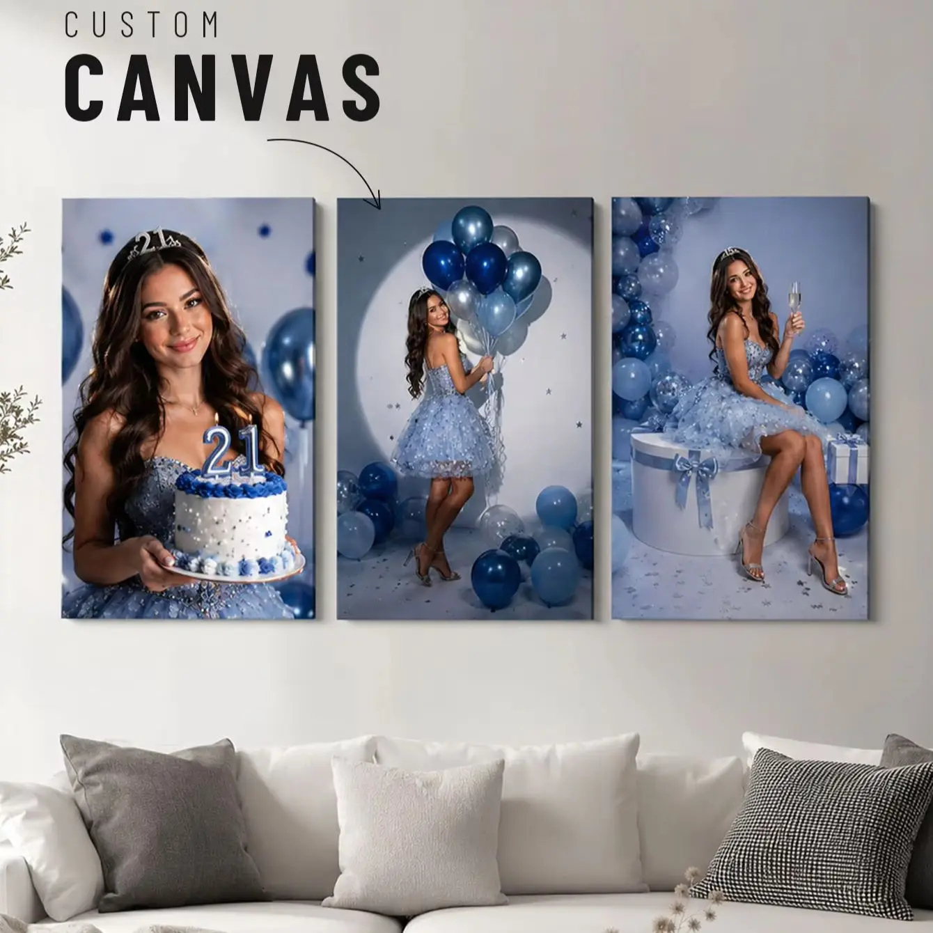 Custom Photo Canvas Print, Personalized Unframed Wall Art for Friends, Custom Poster for Home Decor & Birthday Memory Gift