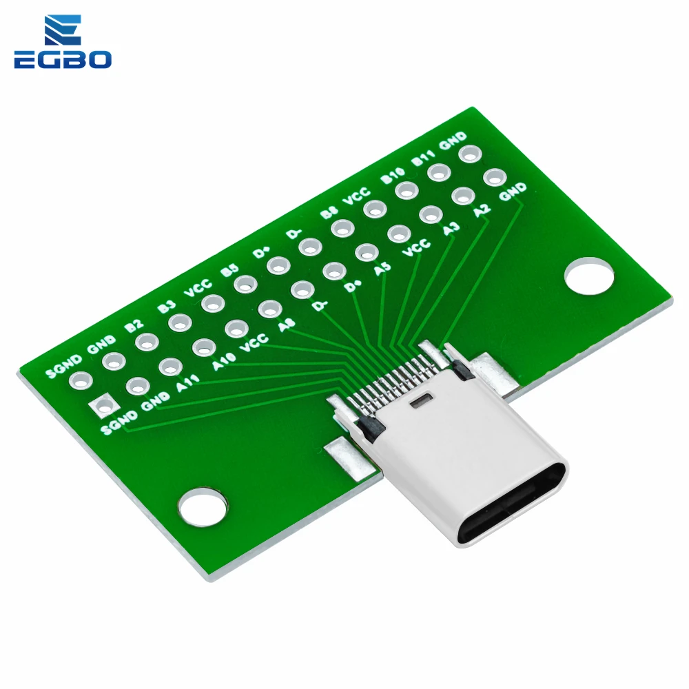 Type-C ตัวผู้ไปทีเสียบยูเอสบี3.1ทดสอบบอร์ด PCB ปลั๊กคอนเนคเตอร์ประเภท C 24P 2.54มม. สำหรับสายข้อมูลการถ่ายโอนสายเคเบิล
