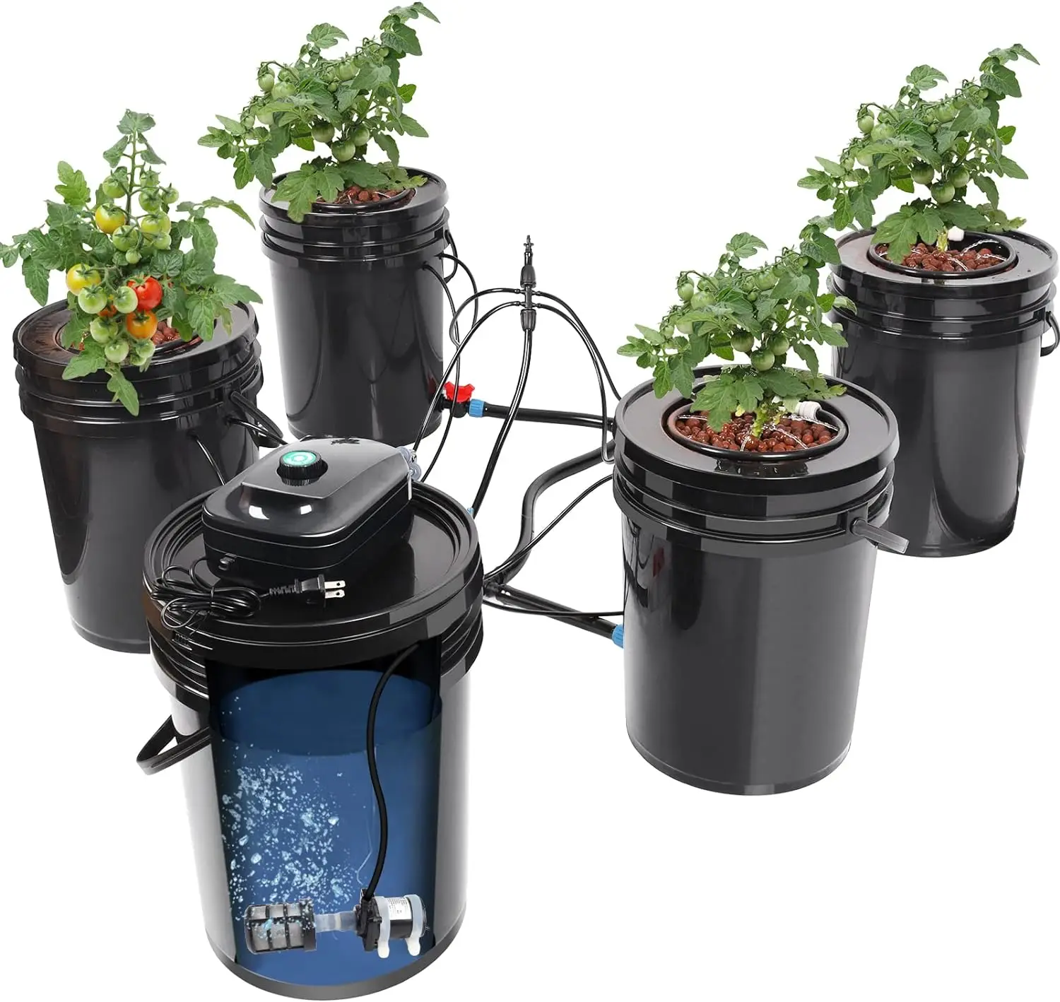 

RDWC Top Feed Drip , Recirculating Deep Water Culture Hydroponic Bucket System, Growing System Kit With Water Pump, Air Pump