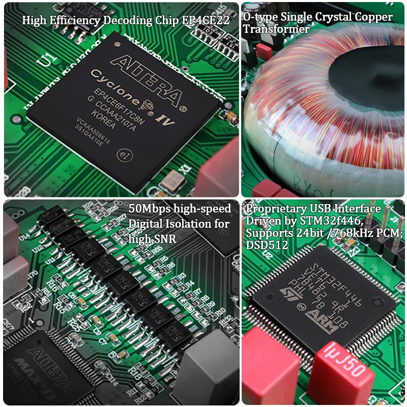 Músico phoenix i2s interface usb/óptico/coaxial/aes/eub/externo relógio entradas 24bits 768khz digital fpga interface