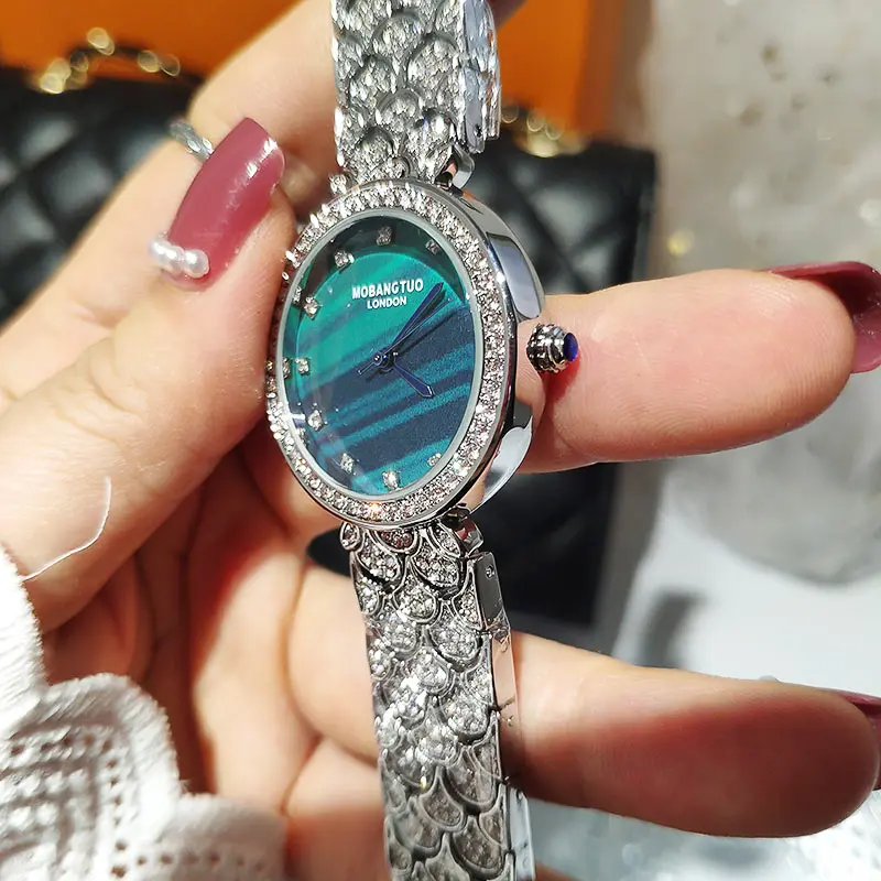 Top Brand Luxury Women Watches Crystal Diamond Quality Ladies Watch With Rhinestone Stainless Steel Wristwatch