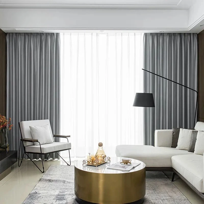 

Custom Size Fashion Luxury European Blackout Curtains for Living Room Bedroom Window Curtains Soild Color Reduce Beige