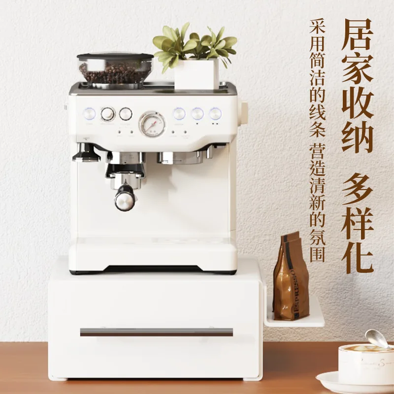 Coffee Storage Rack Pull-out Rack with Drawer Countertop Raised Racks Water Bar Base Coffee Machine Rack Kitchen Organizer