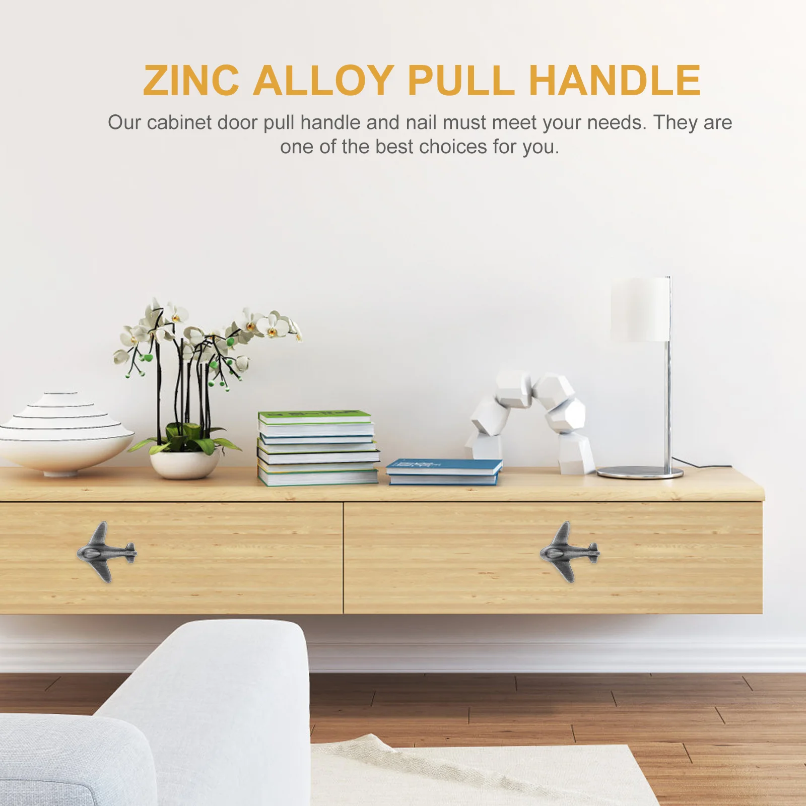 

1Set Airplane Drawer Knob Zinc Alloy Pull Handle Nail Vintage Door Knob Cabinet Wardrobe Kitchen Dresser Grey Metal Furniture