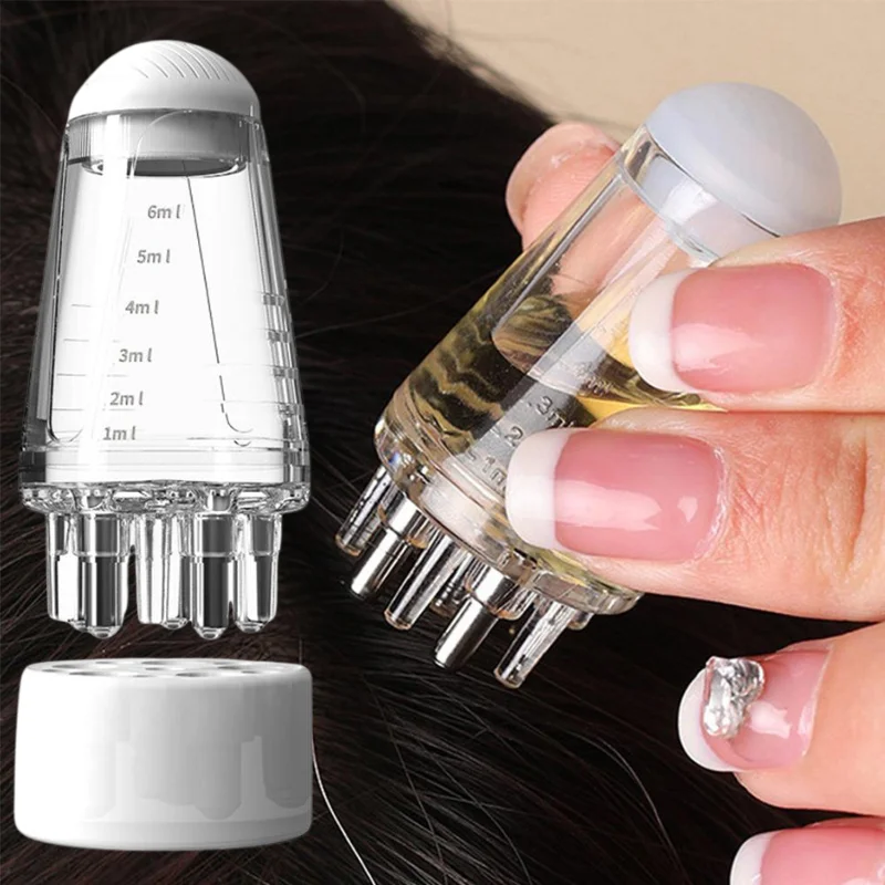 Portable Scalp Oil Applicator With Scale Mark Hair Root Comb Applicator Bottle Reusable Essential Oil Dispenser For Hair Care