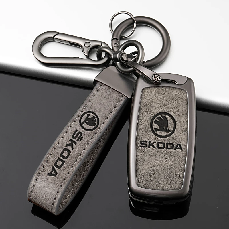 Car Flip Remote Key Fob Case Cover Protector Shell Bag For Skoda Octavia A5 A7 Fabia Superb Kodiaq Karoq Keychain Accessories