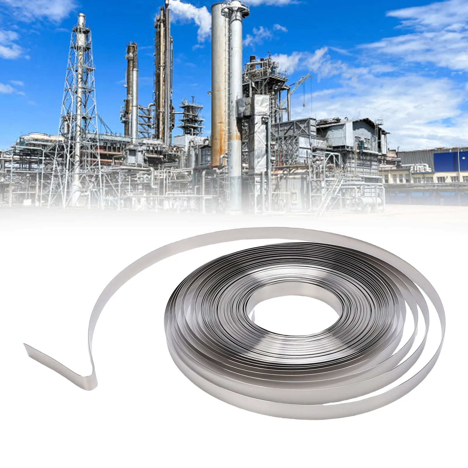 Stainless Steel Strapping Banding Roll 1/2in W X 0.03in T X 100ft L Metal Package Coil Portable Cable Tie for Heavy Loads