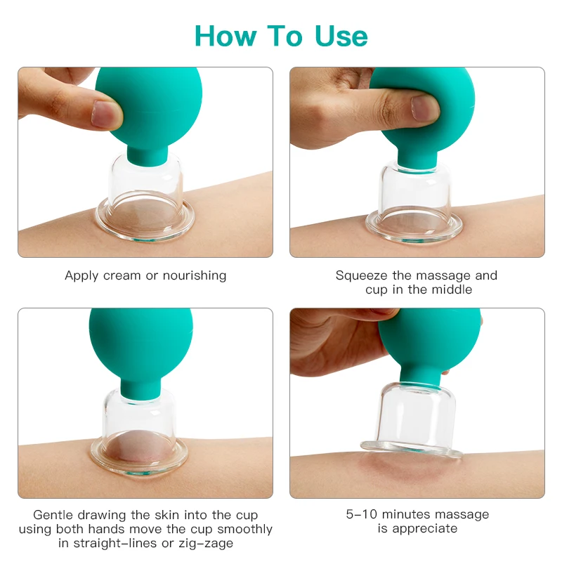 Rubber Massage Body Cups Anti Cellulite Suction Glass Cup for Face Facial Skin Lifting Tool Vacuum Cupping Massage Beauty Health