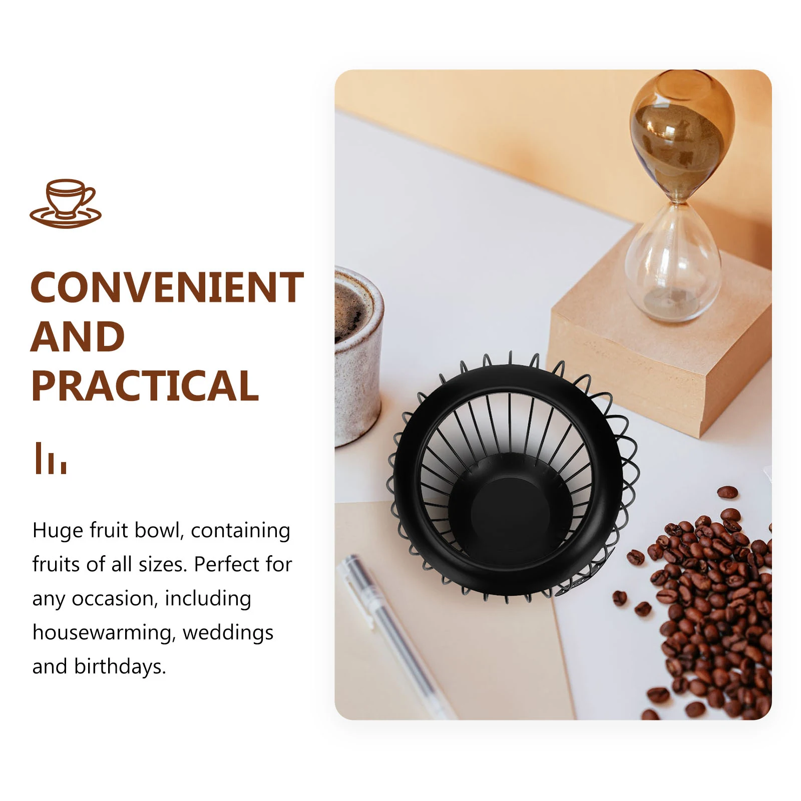 

Iron Snacks Storage Basket Desktop Organizer Creative Shape Fruit Holder Space Saving Iron Material Functional Basket