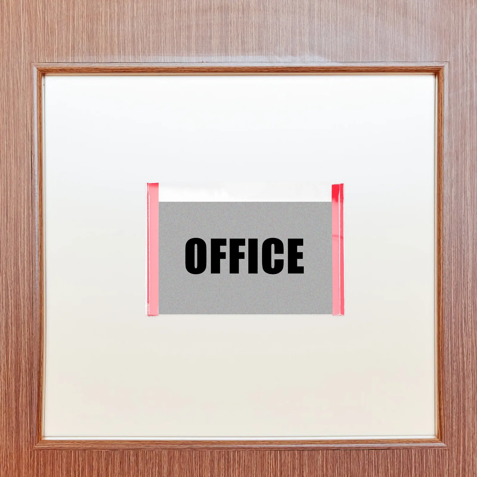 

4Pcs Door Sign Holders Acrylic Transparent Adhesive Office Wall Name Plates Frames Classroom Office Door Sign Holder
