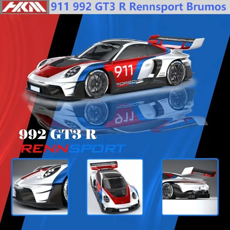 HKM 1:64 911 992 GT3 R Rennsport  Alloy Die Casting Car Model Collection Model Boy Gift Christmas Gift Boy Toy