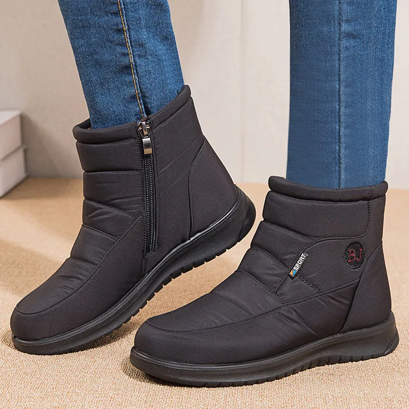 Free Shipping Comfort Women Winter Ankle Boots Quilted Fabric Non Slip Side Zip Eye Catching Casual Boots, Hot Pick