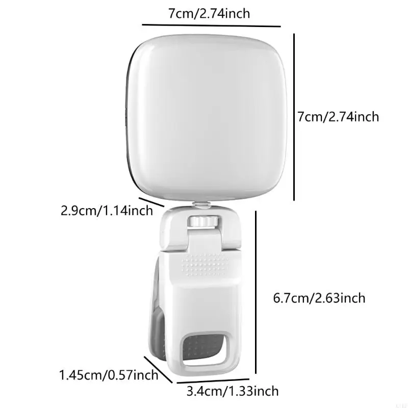 Phone Light with Clip 49 LEDs 9 Gear Brightness 2500-6000K Selfie Light 3 Mode 360 Degree Rotating Clip on Fill Light K1KF