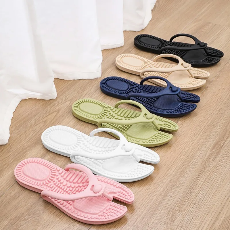 Foldable Hotel Couple Slippers Brand Summer Soft Flat EVA Unisex 2023 Indoor Lightweight Non Slip Man Women Sandals Wholesale