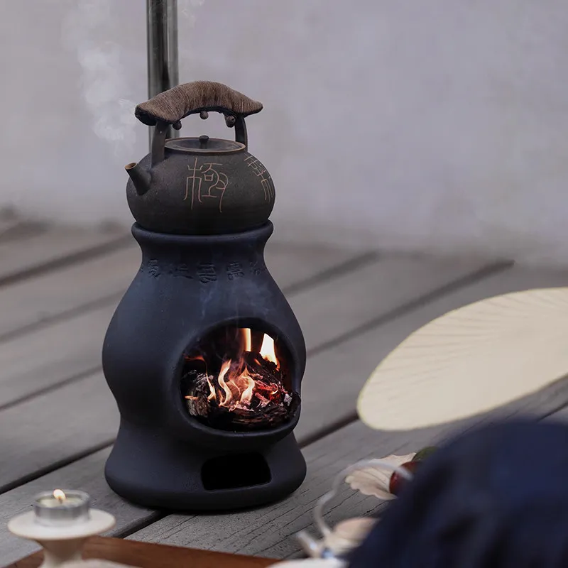 new Coarse pottery charcoal stove Tea enclosure Firewood Kung fu tea ceremony boiling water Heatin