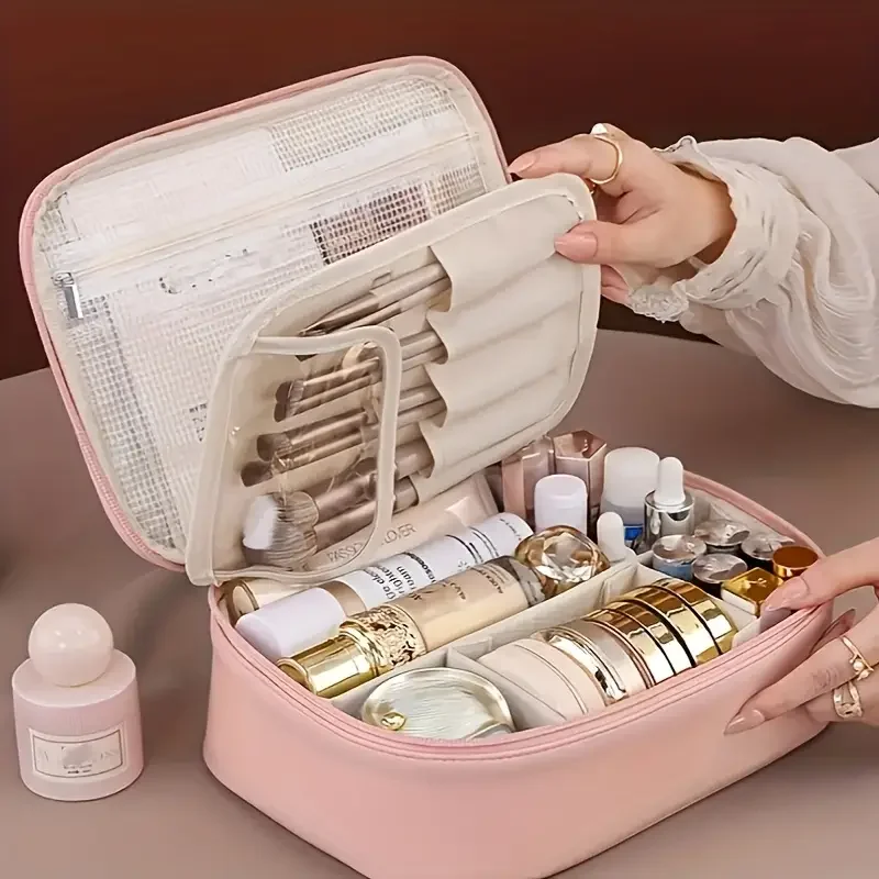 Large Capacity Waterproof PU Cosmetic Bag with Divider, Portable Travel Cosmetic Toiletry Storage Bag, Cosmetic Travel Bag ... - AliExpress 15 Large Capacity Waterproof PU Cosmetic Bag with Divider, Portable Travel Cosmetic Toiletry Storage Bag, Cosmetic Travel Bag ... - AliExpress 15