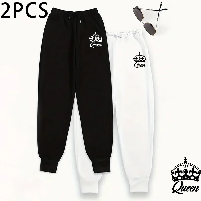 2025 New Womens Joggers 2 Piece Set Fleece Lined Sweatpants Fall Winter Thermal Lounge Pants Comfort Fit Trousers 2packs Bottoms