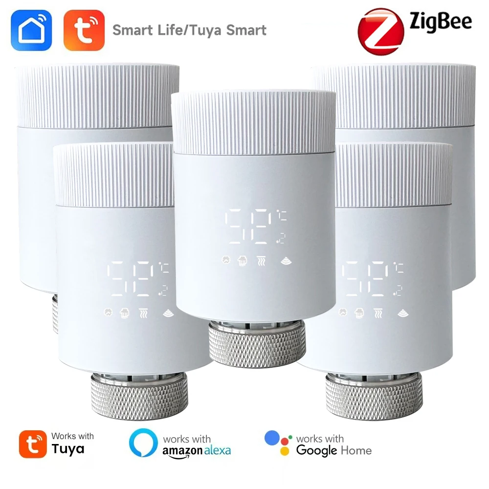 

ZigBee3.0 Tuya Smart TRV термостатический клапан термостат привод радиатора регулятор температуры голос Alexa Google Home Alice
