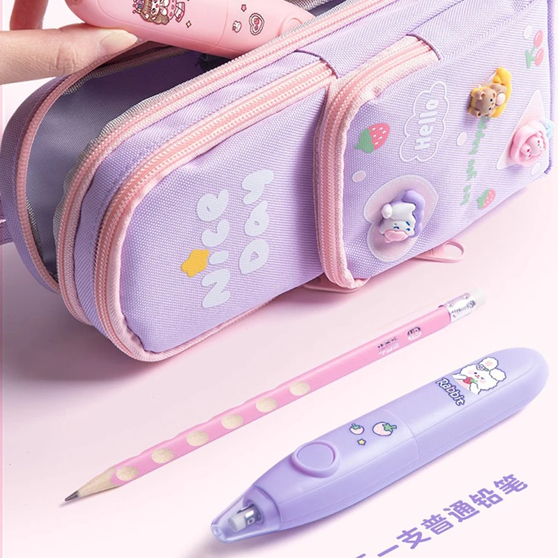Electric Eraser Pencil Drawing Cute Kneaded Erasers Kids Students Kawaii School Office Supplies Stationery Pencil Eraser Refill