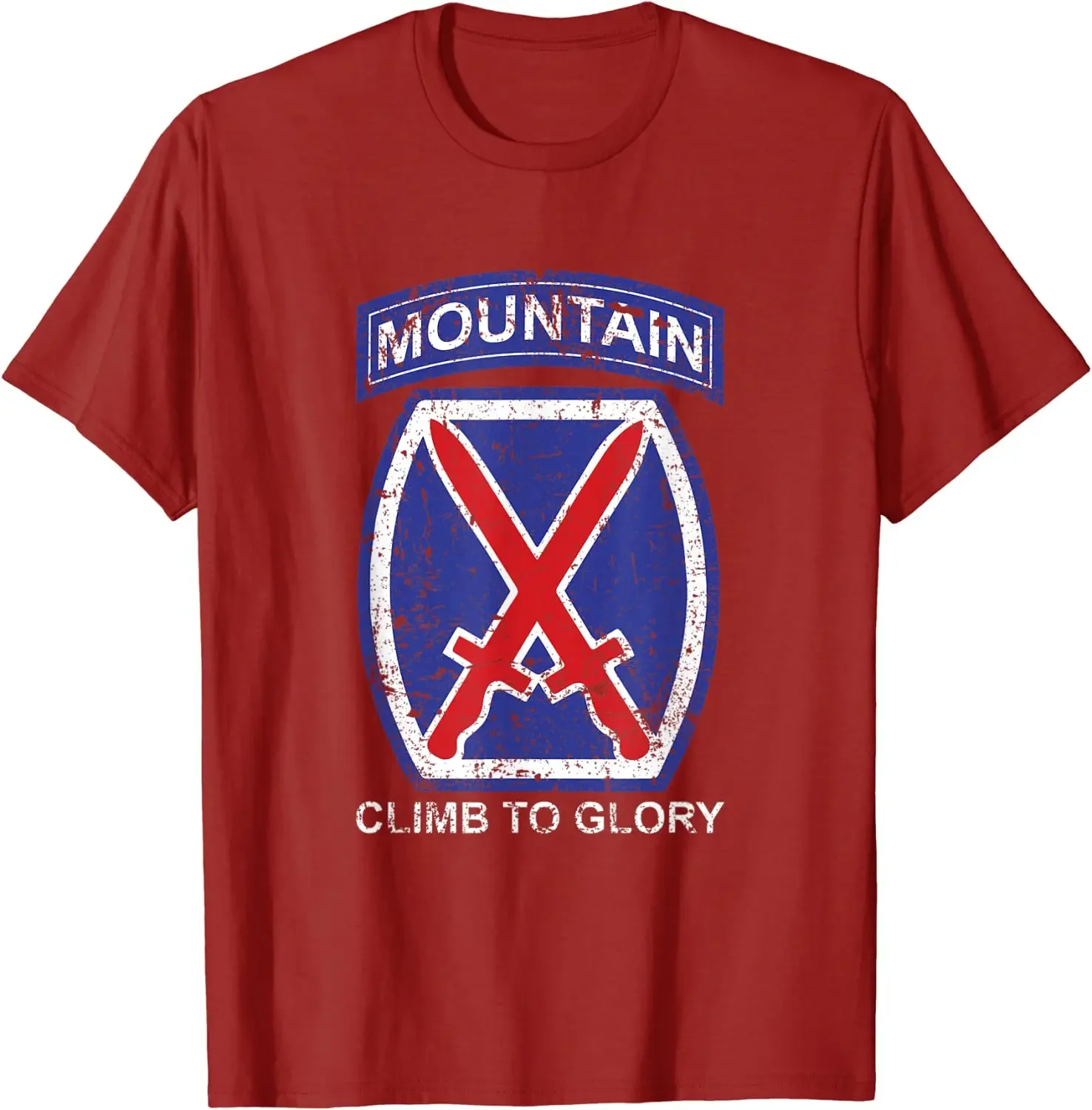 

10th Mountain Division Climb To Glory T-Shirt 100% Cotton O-Neck Short Sleeve Summer Casual Mens T-shirt Streetwear