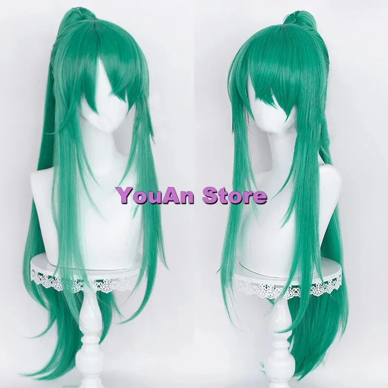 

Sonozaki Mion 100 см зеленые длинные парики для косплея с зажимом для хвоста Higurashi no Naku термостойкий парик из синтетических волос + шапочка для парика