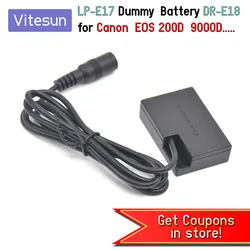 LP-E17 Dummy Battery DR E18 for Canon ACK-E18 EOS Rebel T7i T6i 760D 8000D T6s KISS X8i 77D 200D 250D 9000D