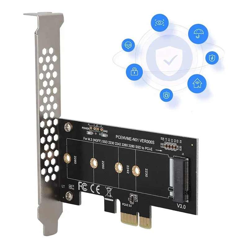 بطاقة محول VO-M.2 Pcie M2 SSD NGFF NVME(M Key) إلى Pcie 3.0 X 1 لفتحة PCI Express لسطح المكتب (1 قطعة)