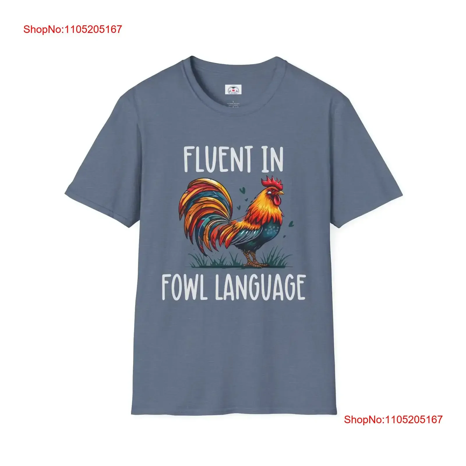 Chicken Fluent Fowl Language T Shirt Funny Farm Lovers gift vintage Washed Breathable designer clothes graphic Comfortable