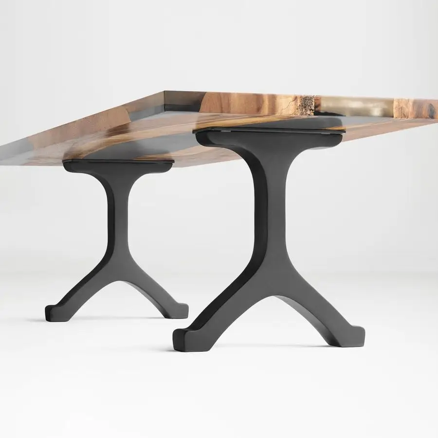 

16 H 101 Wishbone Handcrafted Black Metal Table Legs and Bases for Coffee Tables Steel Desk Legs RustResistant, Adjustable Furni