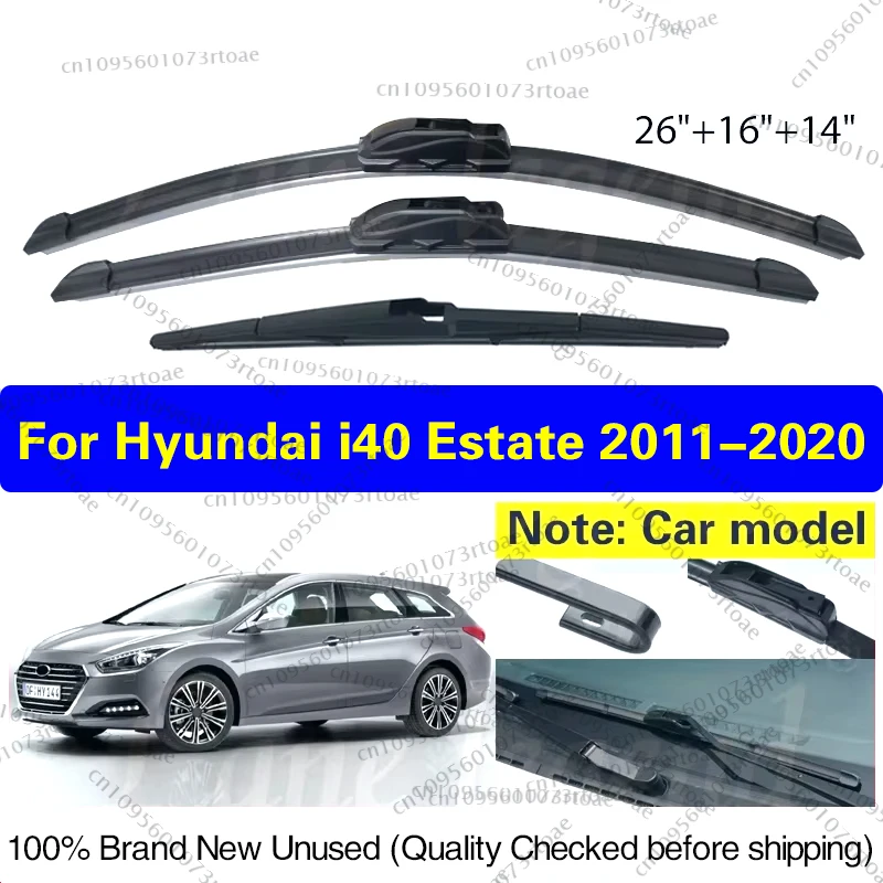 

Car Front Rear Wiper Blades Set For Hyundai i40 Estate 2011-2020 Windshield Windscreen Window Brushes 26"16"14" Car Accessories
