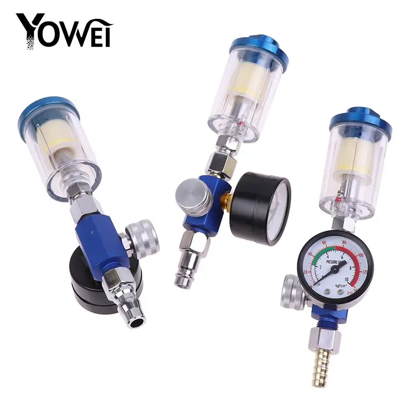 1PCS JP/EU/US Adapter Pneumatic Tools For Airbrush Spray Gun Air Regulator Gauge In-line Oil Water Trap Filter Separator 