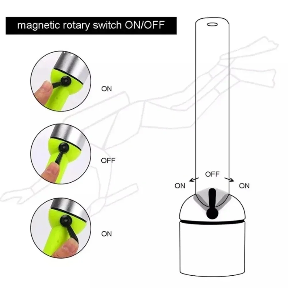 High Power Diving Flashlight Mini Portable Lighting Lights IPX6 Waterproof Rating Professional Diving Light with Hand Rope