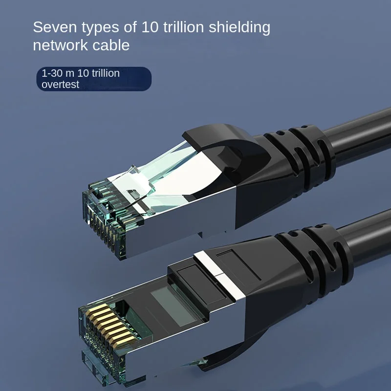 Cat7 Flat Ethernet Cable,SSTP Shielded Gold Plated Ethernet Network Patch Cable cat 7/Category 7,High Speed 10 Gigabit 600Mhz