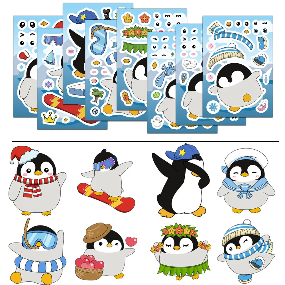 8 قطع من ملصقات الكولاج الكرتونية على شكل قطة إبداعية لتزيين حافظات الهاتف وأجهزة الكمبيوتر المحمولة وأكواب المياه وملصقات شخصية ذاتية الصنع #3