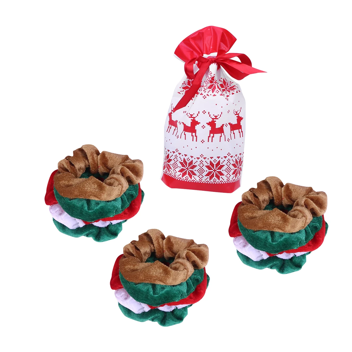 

24pcs Christmas Hair Ties Colorful Bells Elastic Ponytail Holders Durable Fashion Chic Daily Wear Accessories
