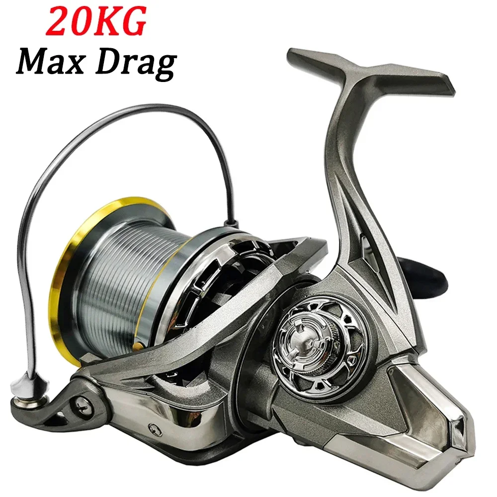 

Long Casting Big Spinning Fishing Reel 8000 9000 10000 12000 14000 Max Drag 20KG Sea Reel Saltwater Freshwater Fish Pesca