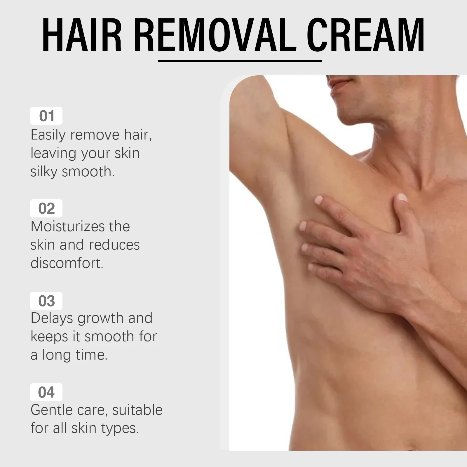 Avocado Man Hair Removal Cream Intimate Areas Painless Soothing Gentle Depilatory Cream Beard Hair Remover for Body Legs Armpits