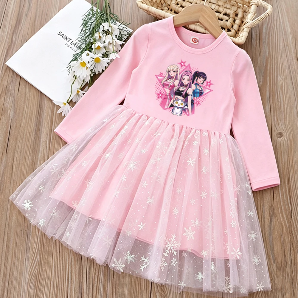 Neue Kinderkleidung Frühling Herbst Langarm-Prinzessinnenkleid Baby Mädchen Süßes Kleid Kinder Geburtstagsparty Kleid Regenbogen Cartoon – Detail 7