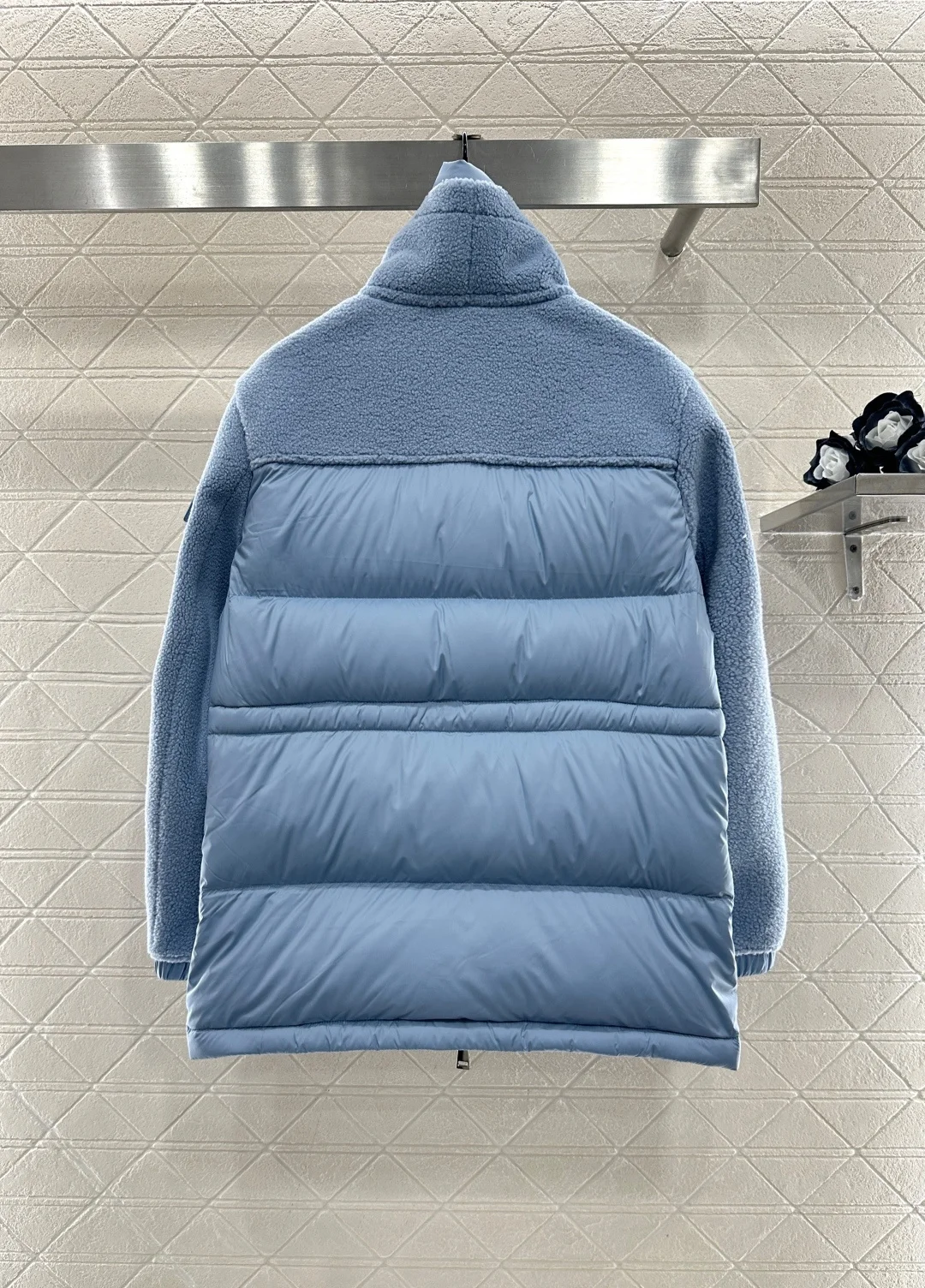 가을과 겨울 신상 따뜻한 여성 패션 트렌디 테디 양털 스플라이싱 다운 재킷