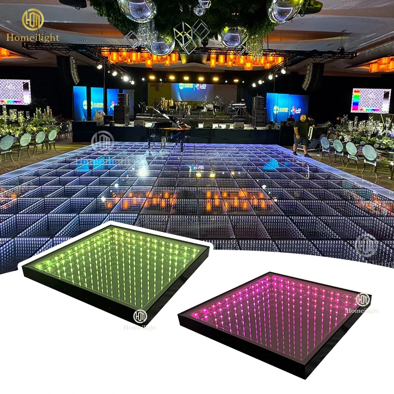 

Illuminated Event Pista De Baile Led Dancing Floor 3d Infinity Mirror Stage Light up Wedding Magnetic Led Dance Floor
