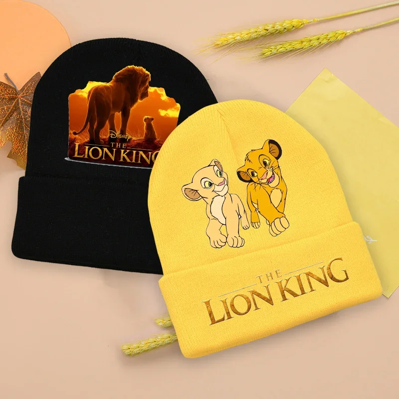 Mufasa Lion King Knitted Hat Boys Men Cartoon Figure Beanie Kid Winter Outdoor Windproof Cap Cool Knit Bonnet Hats Birthday Gift