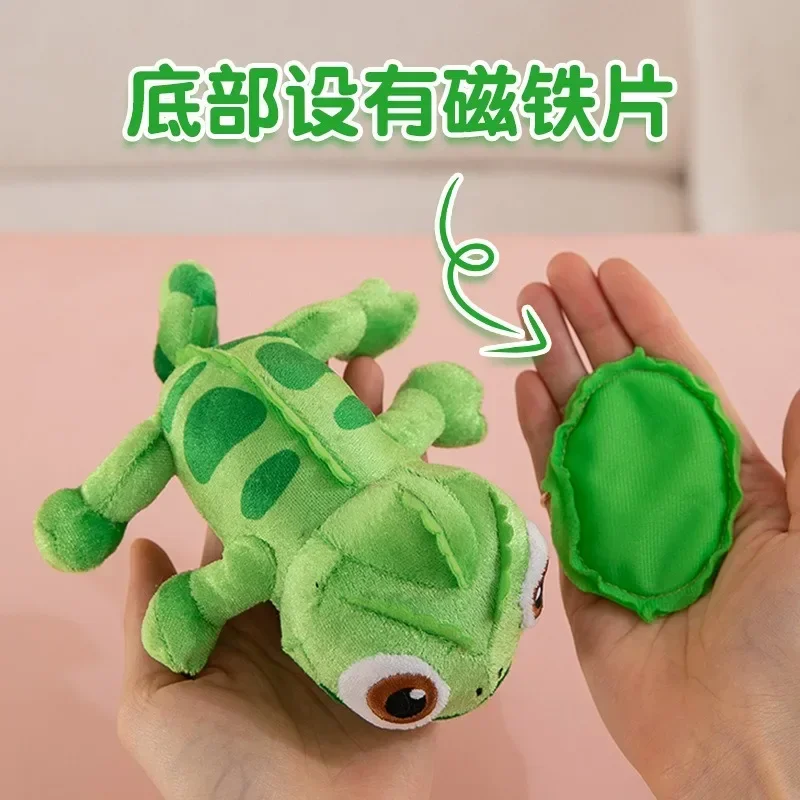 HOT SALE Chameleon Magnet Lizard Plush Doll With Disk Base Fashion Shoulder Plushie Charm Kids Doll Girls Kawaii Holiday Gifts