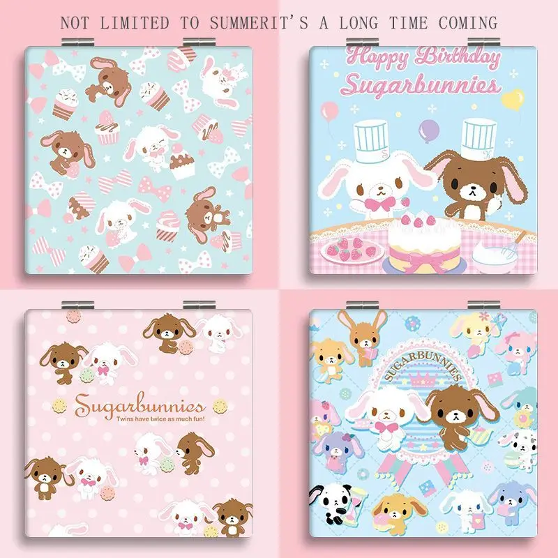 

Sugarbunnies Bunny Field Cute Cartoon Portable Makeup Mirror Portable Flip Type Folding Double Sided Makeup Repair Small Mirror