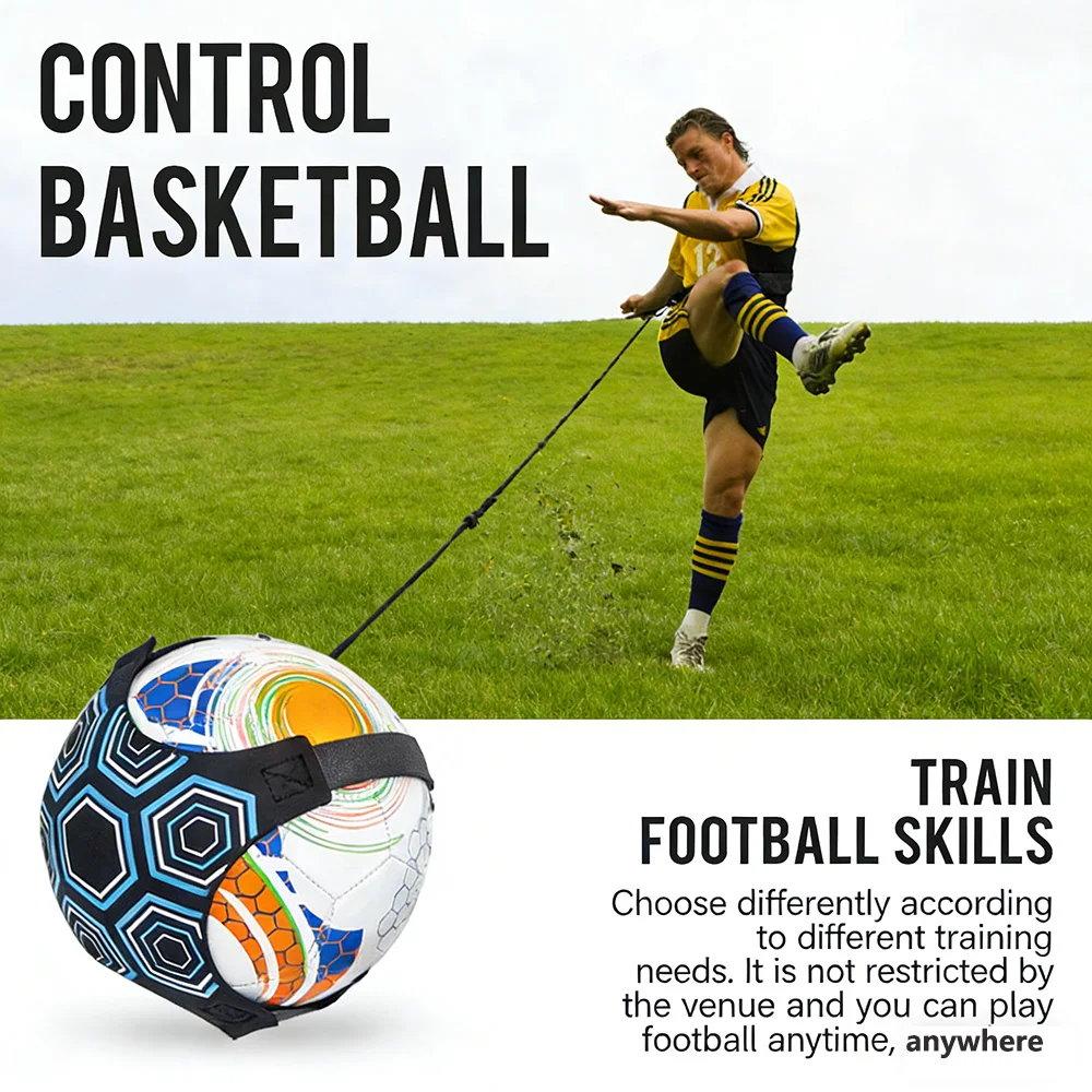 Portable Solo Football Training Belt Adjustable Elastic Juggle Bag Auxiliary Trainer for Soccer Rugby Daily Practice