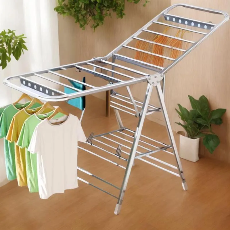 Convenient Adjusable Clothes Hanger Indoor Bathroom Space Saving Clothes Drying Rack Foldable Skirt Appendiabiti Decorative