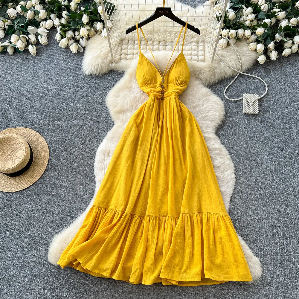 Langes Kleid für Damen, A-Linie, Y2K Streetwear, V-Ausschnitt, ärmellos, Strandkleid, elegant, Splice-Design, Party, Nacht, Arbeit 2026