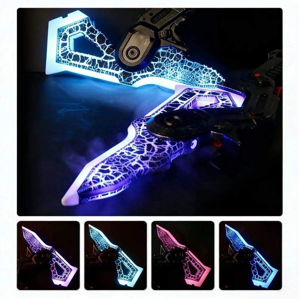 Colorful Glowing Bright Sword Axe Outdoor Toy Model 2 in 1 Multi-color Changing LED Music Cosplay Cool Flashing Kids Toy Gifts