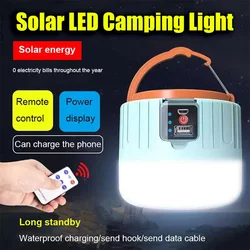 Solar Camping Light Power Bank LED Camping Lanterns 3 Gears Remote Control Waterproof Outdoor Tent Light Rechargeable Flashlight